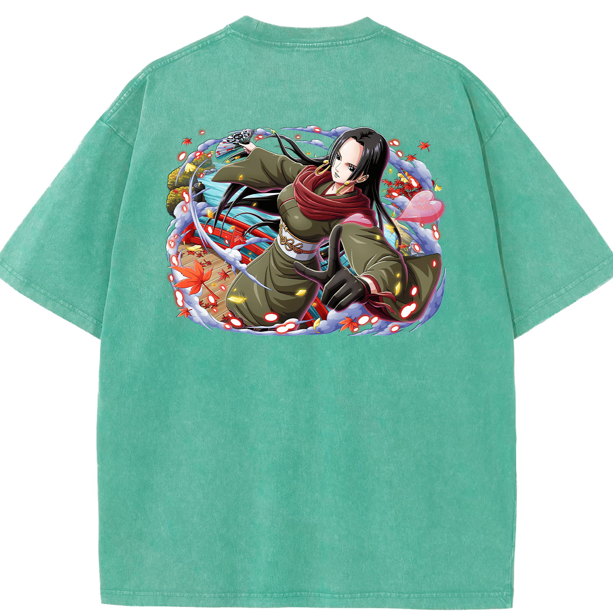 ワンピース ボア・ハンコック ONE PIECE Boa·Hancock 綿100% ヴィンテージ風 半袖Tシャツ（背面プリント）